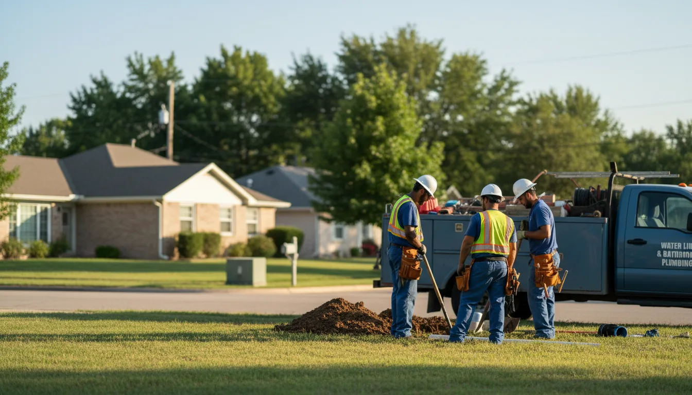 Residential water line and bathroom plumbing service in Lane, KS